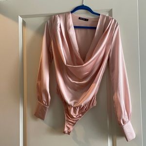 Cowl Satin Bodysuit